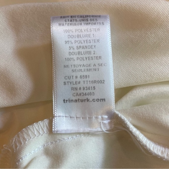 Trina Turk Hoku Embroidery Stripe Lace Off Shoulder Dress Mini Small Ivory - Picture 4 of 11